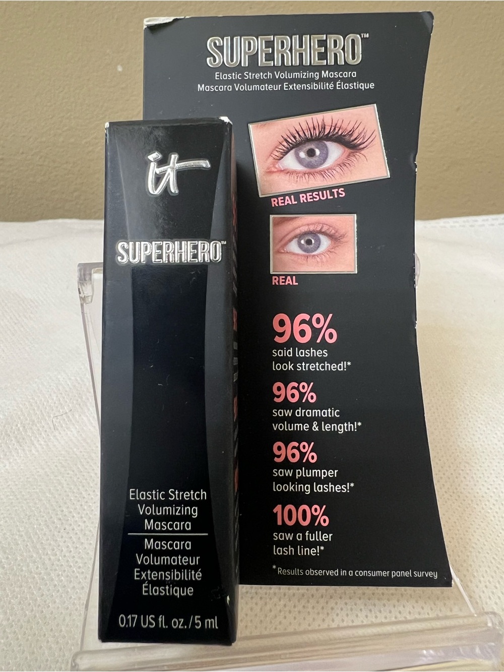 SUPERHERO Elastic Stretch Volumizing Mascara - Black NWT